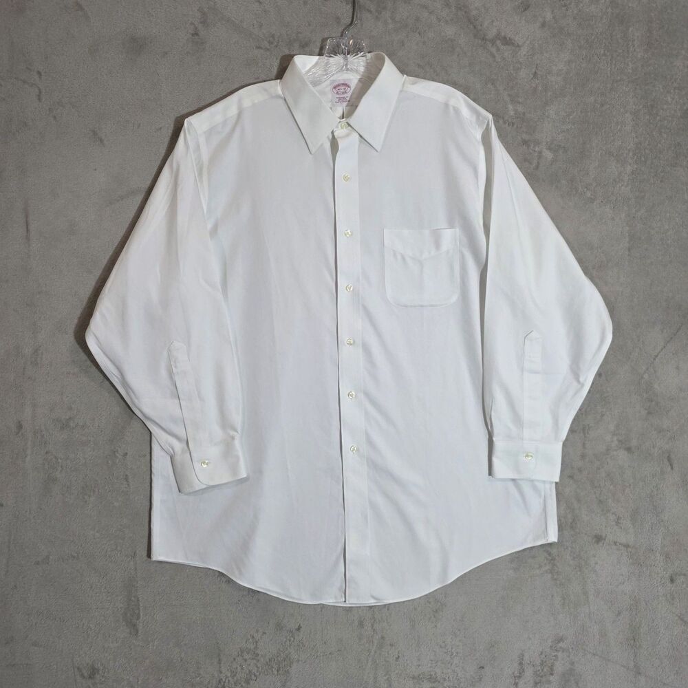 Brooks Brothers  Est18 Traditional Fit  Mens Dress Shirt White sz 16.5 - 32